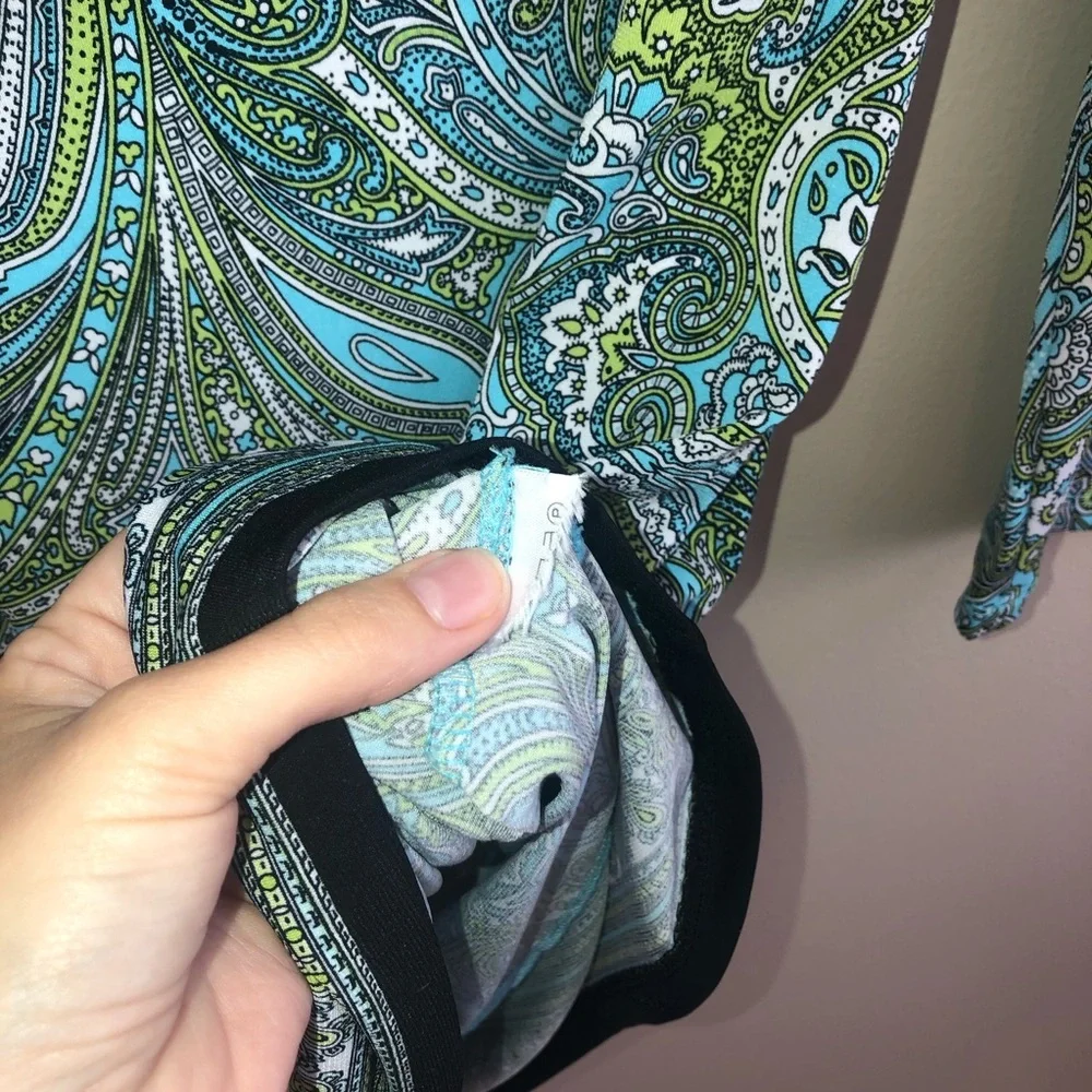 Michael Kors Blue & Green Paisley Shift Dress - Picture 5 of 6